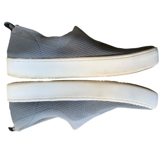 Dunes Gray Knit Slip On Sneakers Size 9.5 One Inch Platform Soles Minimalist - Picture 5 of 9